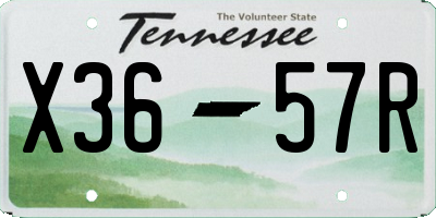 TN license plate X3657R