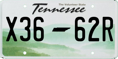 TN license plate X3662R