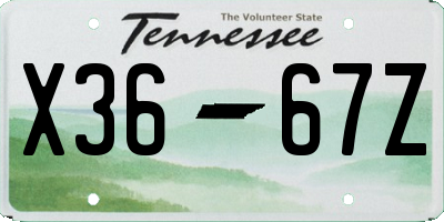 TN license plate X3667Z