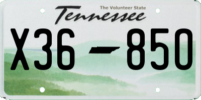 TN license plate X3685O