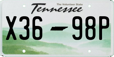 TN license plate X3698P