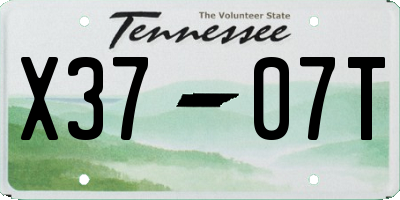 TN license plate X3707T