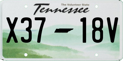 TN license plate X3718V