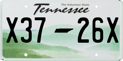 TN license plate X3726X