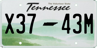 TN license plate X3743M