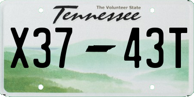 TN license plate X3743T