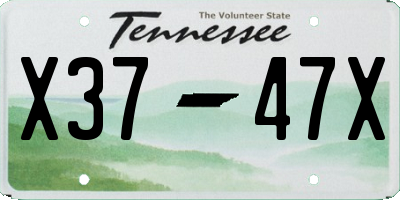 TN license plate X3747X
