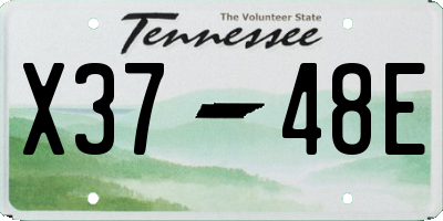 TN license plate X3748E