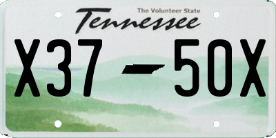 TN license plate X3750X