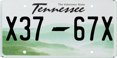 TN license plate X3767X