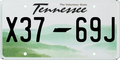TN license plate X3769J
