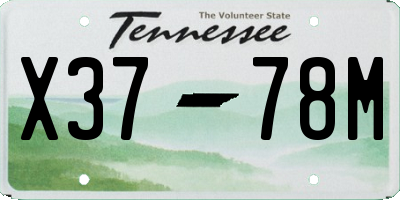 TN license plate X3778M
