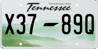 TN license plate X3789Q
