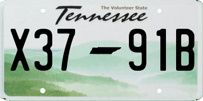 TN license plate X3791B