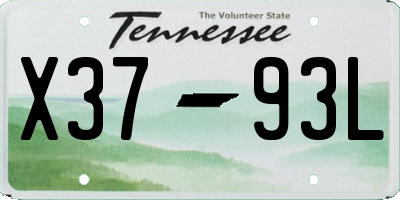 TN license plate X3793L