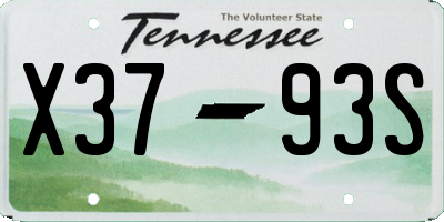 TN license plate X3793S