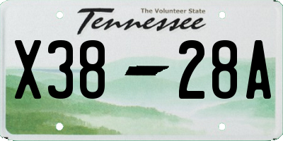 TN license plate X3828A