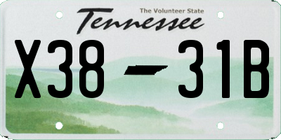 TN license plate X3831B