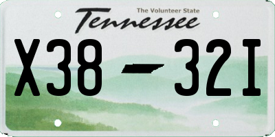 TN license plate X3832I