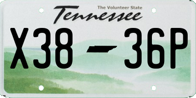 TN license plate X3836P