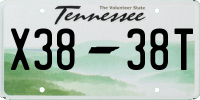 TN license plate X3838T