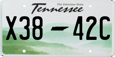 TN license plate X3842C