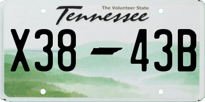 TN license plate X3843B