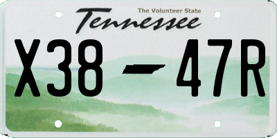 TN license plate X3847R
