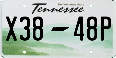 TN license plate X3848P