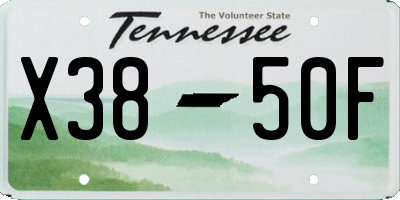 TN license plate X3850F