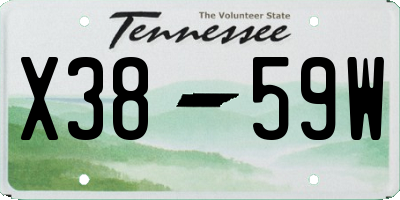 TN license plate X3859W