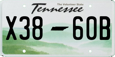 TN license plate X3860B