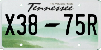TN license plate X3875R
