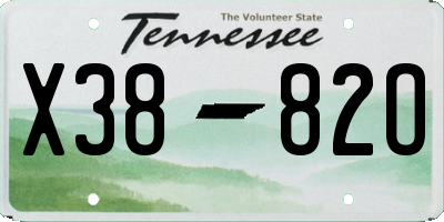 TN license plate X3882O