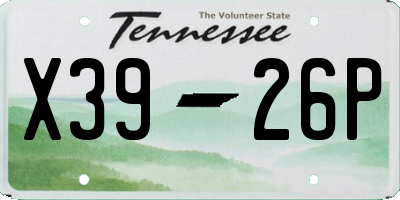 TN license plate X3926P