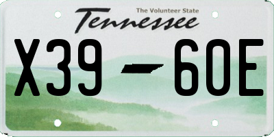 TN license plate X3960E
