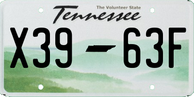 TN license plate X3963F