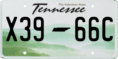 TN license plate X3966C