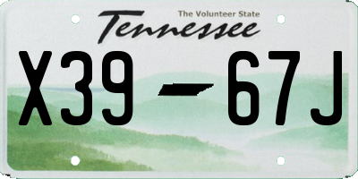 TN license plate X3967J