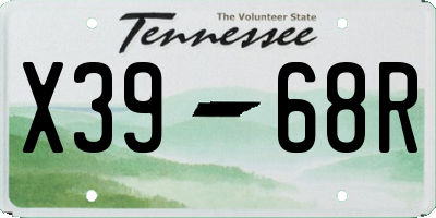 TN license plate X3968R