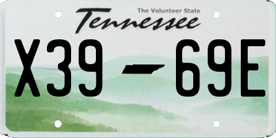 TN license plate X3969E