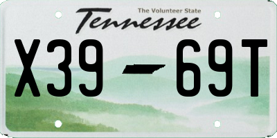 TN license plate X3969T