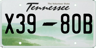 TN license plate X3980B