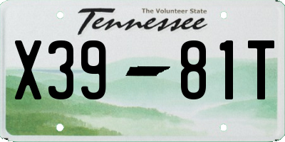 TN license plate X3981T