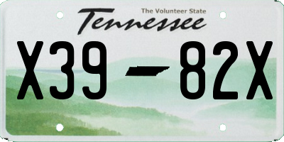 TN license plate X3982X