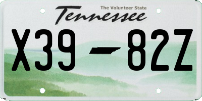 TN license plate X3982Z
