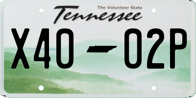 TN license plate X4002P
