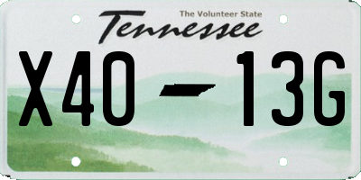 TN license plate X4013G