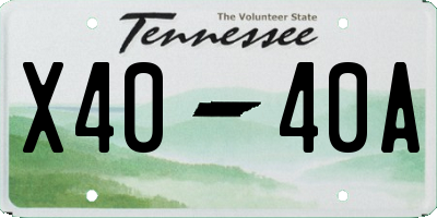 TN license plate X4040A