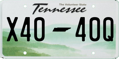 TN license plate X4040Q
